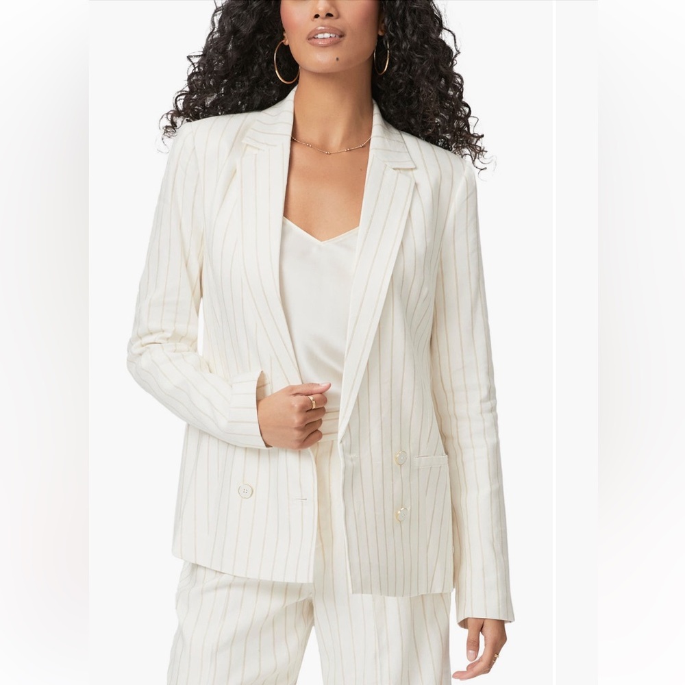 Black/white striped Linen Blend Blazer NWOT - Picture 12 of 17